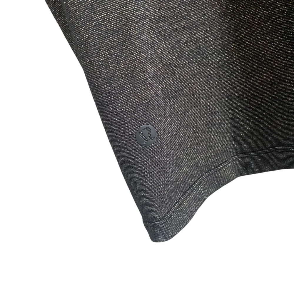Lululemon Short Sleeve Crescent T-Shirt *Spark Black Metallic Sparkle Size 10